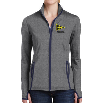 LST853 Ladies Stretch Full Zip Jacket Flag Logo - Heather Thumbnail